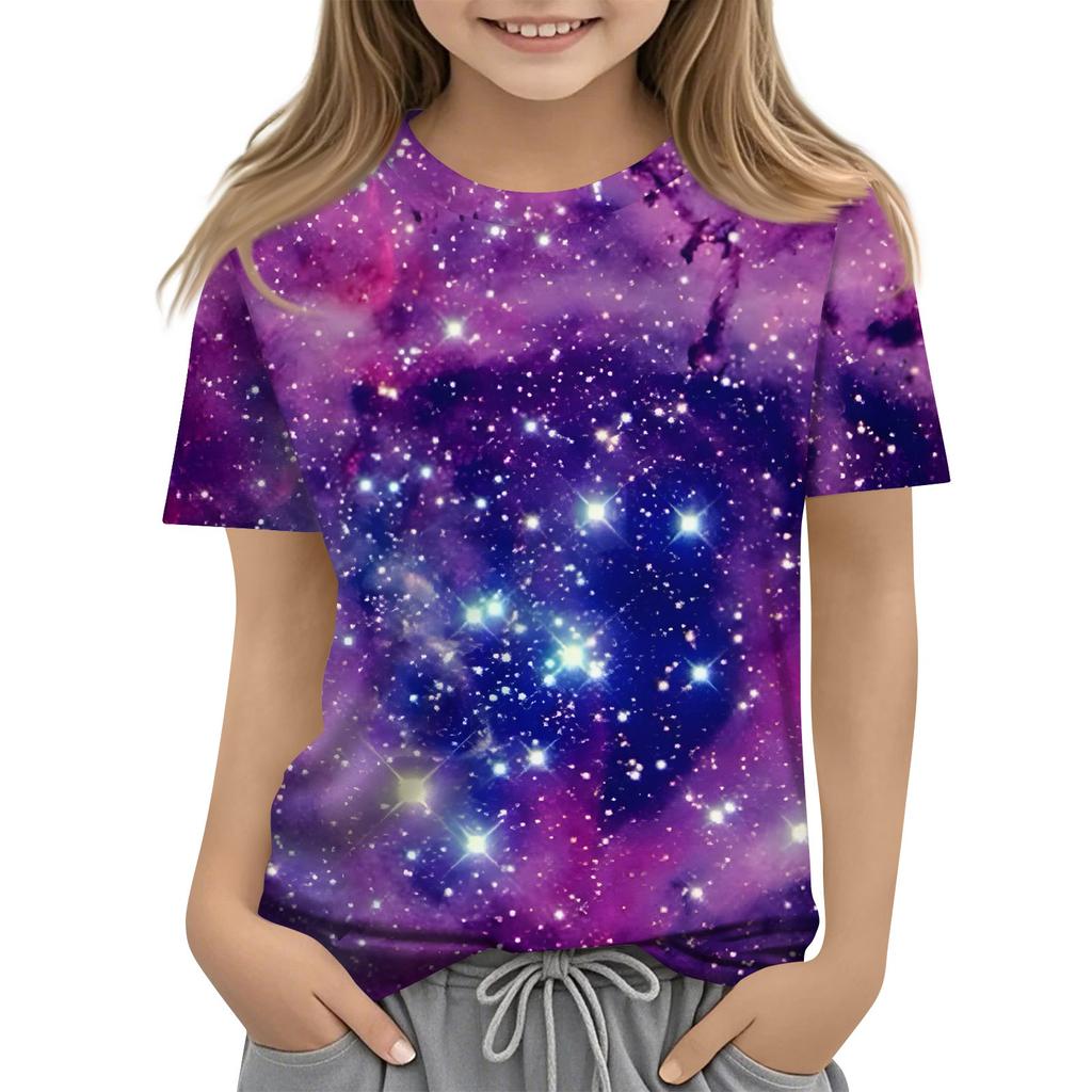 Kleinkind Mädchen Jungen Shirt Niedlich Sternenhimmel Bedruckte T-Shirts Kinder Shirts 1-15 Jahre