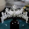 DIEZI Luxury Crystal Pearl Crown Bridal Hair Accessories Elegant Korean Queen Tiaras Diadem Girls Wedding Party Dress Headbands