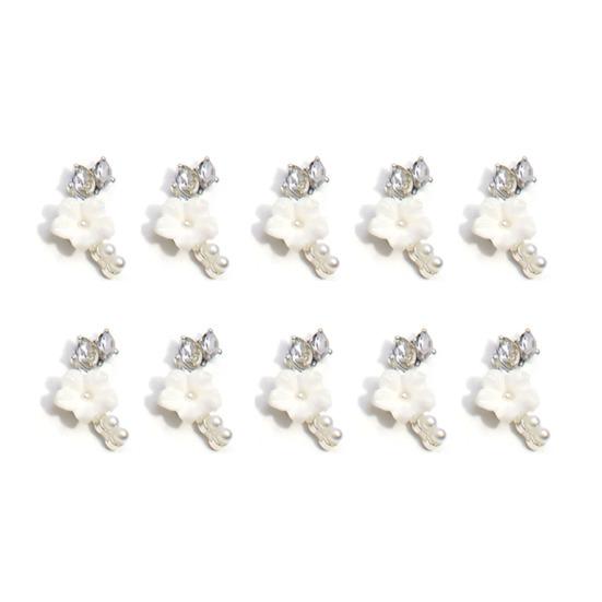 

10 шт. украшения для ногтей изысканные 3D цветочные подвески различные формы дизайн ногтей стразы ювелирные изделия аксессуары маникюрные принадлежности L