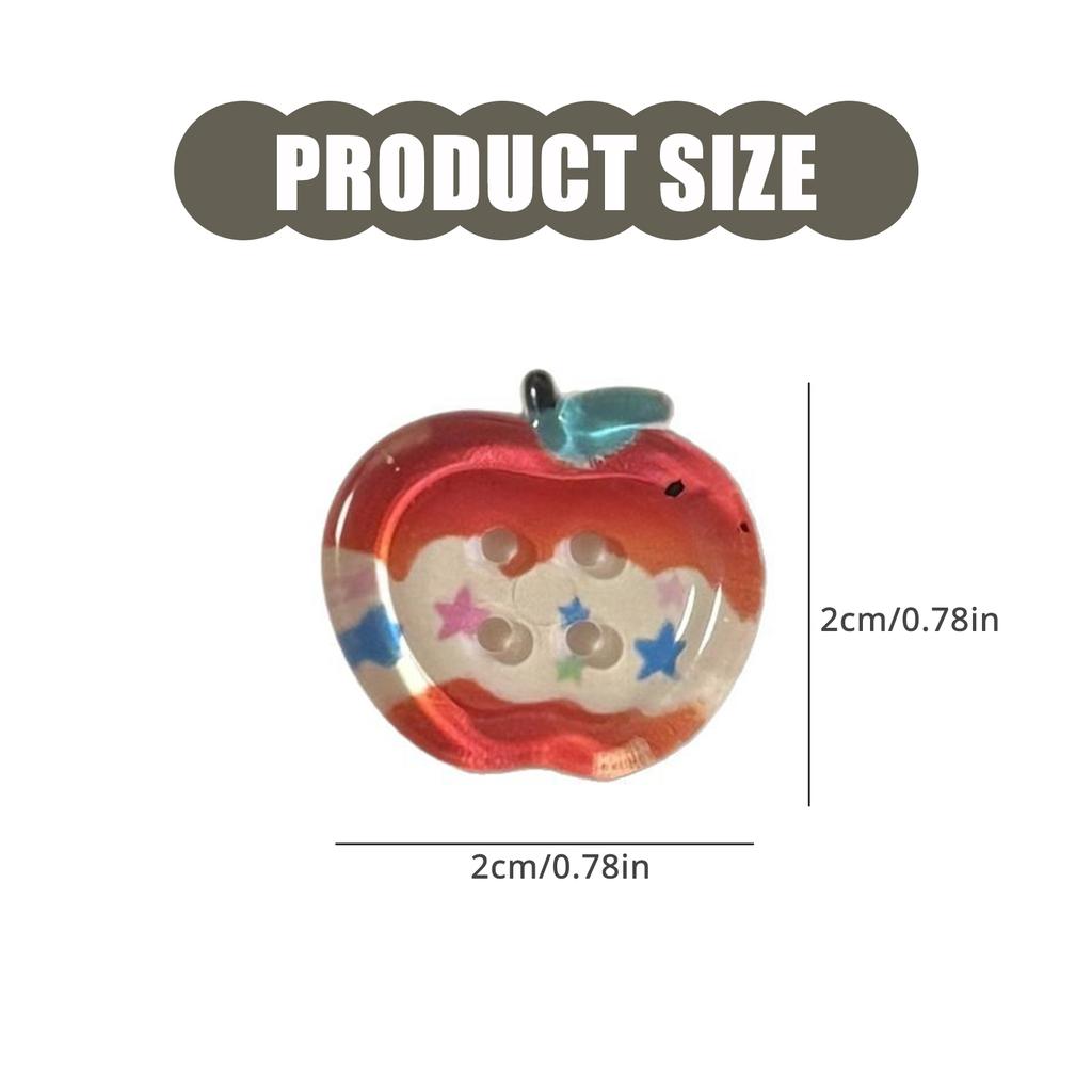 10 Stück Fruchtform Nähknopf 20mm Acrylkopfknopf 4-Loch-Knopf für Hemd Cardigan Nähen Kleidung Dekoration
