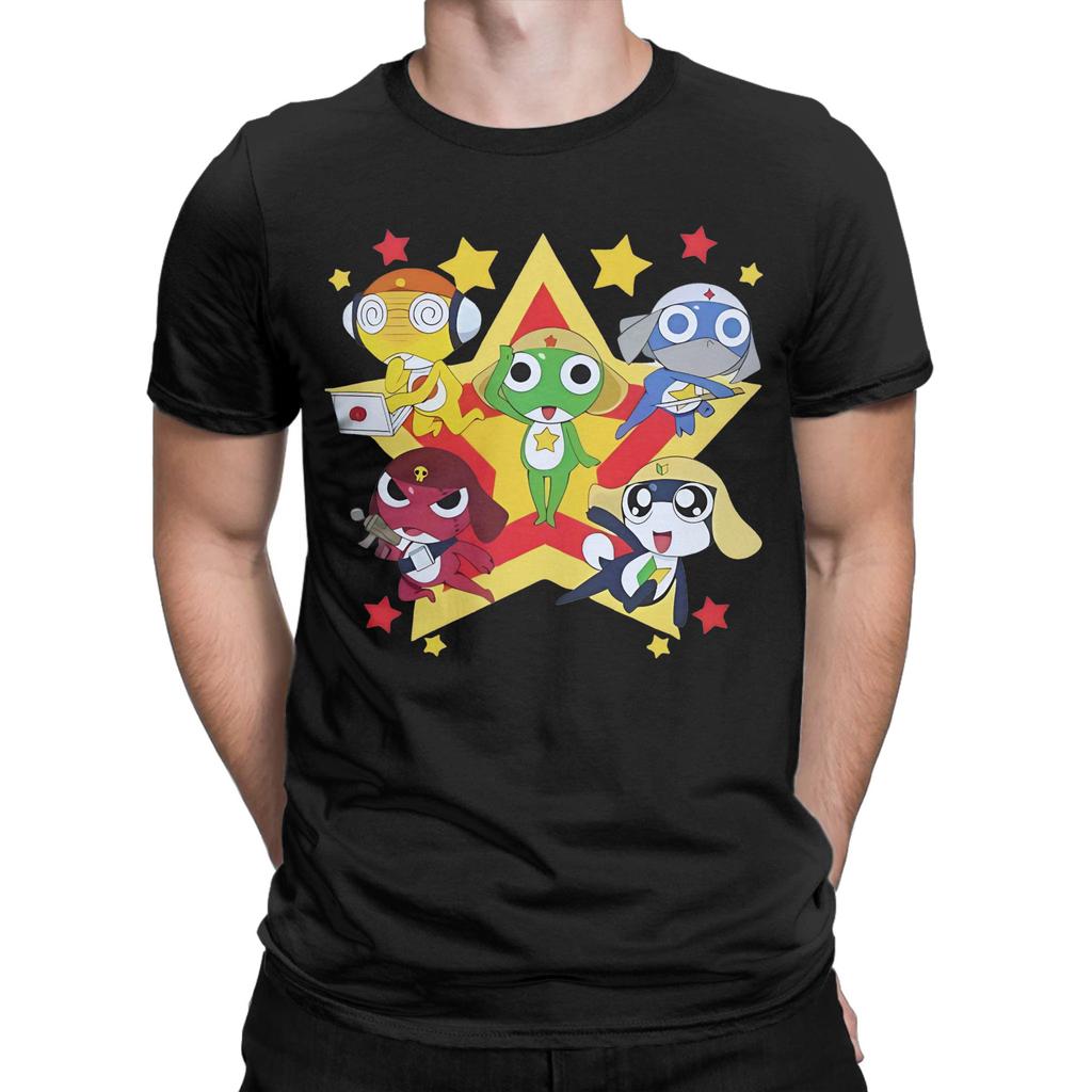 Men Womens TShirts Funny Sgt Frog Keroro Awesome 100 Cotton Tees Short Sleeve  T Shirts Crewneck Clothes Party