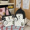 School bag women's new college style Japanese fresh cartoon polka dot backpack junior high school students lightweight travel backpack