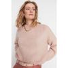 Ecru Wide Fit Weicher, strukturierter Basic-Strickpullover Twoaw23kz00185