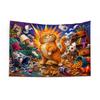 Orange Cat Chaos Explosion Room Wall Tapestry Funny Kitten Knocking Vase Toilet Paper Snack Cartoon Illustration Bedroom