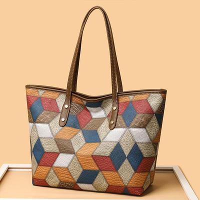 Design Vintage Pattern Handbag High-grade Material Shoulder Bag New Classic Commuter Large Capacity Shopping Totes for Women