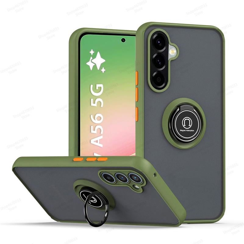

Bracket Armor Matte Magnetic Phone Case For Samsung A56 A36 A26 A55 A35 A25 A54 A34 A14 A73 A53 A33 A13 A72 A52 Shockproof Cases Galaxy A55 5G