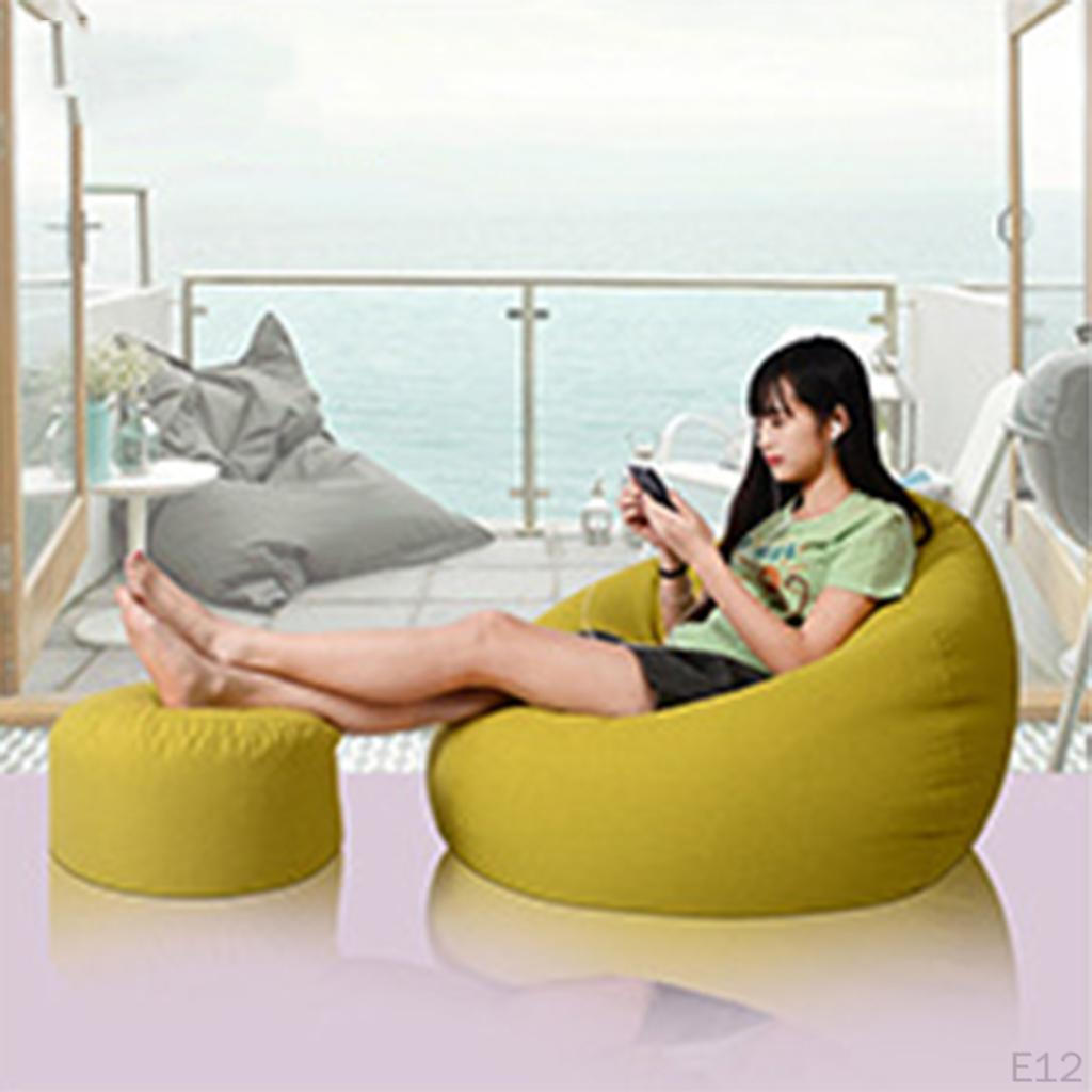 , Round Ottoman with Storage Cover for Pillows Toy Organizer