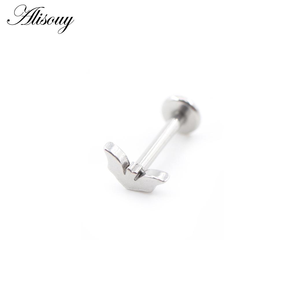 1PC Stainless Steel Halloween Pumpkin Bat Ghost Star Tragus Helix Labret Lip Rings Cartilage Ear Earring Piercing Body Jewelry