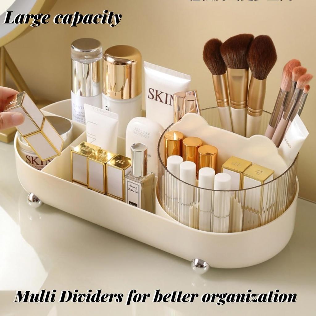 Cosmetic Desktop Storage Box Makeup Organizer 360 Degree Rotating Perfume Organizer Large Capacity Makeup Brush Holder