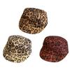 Winter Autumn Soft Stretchable Leopard Pattern Beret Cap Breathable Faux Suedes Unisex Fashion Headwear