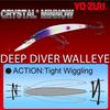 Crystal Minnow DD Walleye Floating Hot Tiger YO-ZURI Lure, 90mm, Color
