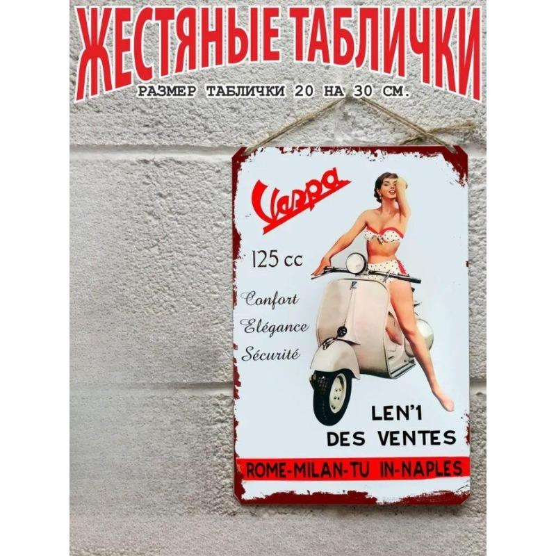 Motorcycle Metal Wall Art 20x30cm, Vintage Bike Decor Plaque