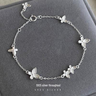 Under the Banyan Tree S925 Silver Butterfly Bracelet: Elegant and Sweet Jewelry Gift for Women.