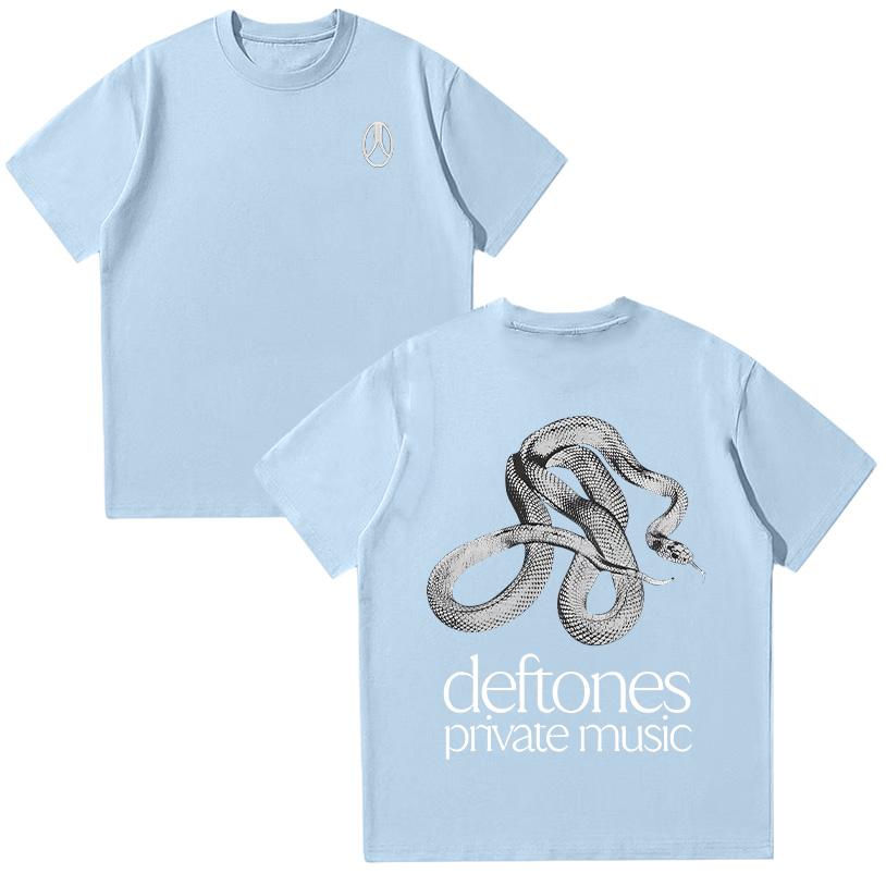 Deftones Private Music T Shirt Rock Music Band Tees Summer Metal Crewneck Breathable Short Sleeve Unisex Fashion T-Shirt Cotton