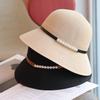 French Pearl Hepburn Wind Basin Hat Female Summer Temperament Elegant Travel Versatile Sun Protection Show Face Small Bucket Hat