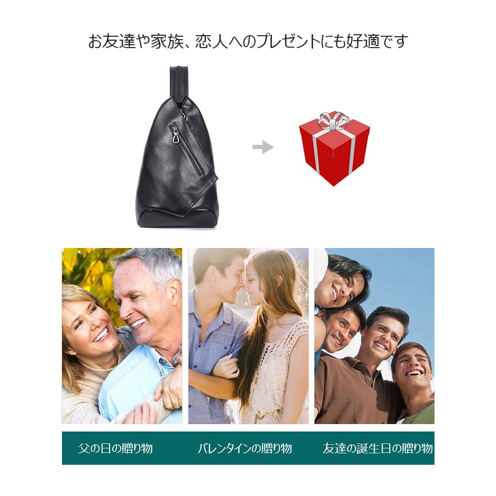 Whatna Antique-Style Tanned Natural Cowhide Leather One-Shoulder Bag for Men, 3-Way, Crossbody, Chest Bag, Shoulder Bag, Genuine Leather Backpack,