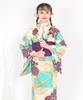 Yukata Set Junior Retro Change Weave 3 Piece Set Heiko Girls [KYOETSU] (Yukata, Obi, Geta) (150cm, 5.Shadow Chrysanthemum)