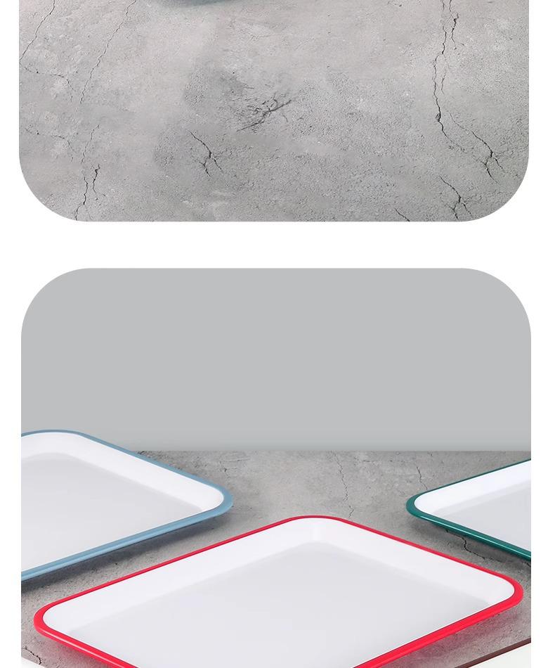 Kaibaiya Rectangular Melamine Tray: Versatile Plastic Tray for Appetizers, Tea, Meals, and Breads