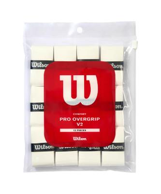 Wilson Tennis Badminton Grip Tape Pro Overgrip V2.0 12 Pieces White WR8450101001 Wilson