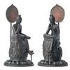 Miniature Painted Bodhisattva Statue Buddhist Wood Buddha Statue World Bodhisattva Buddha, Present-day Half-Lotus (Wooden Boxwood) - Statue,