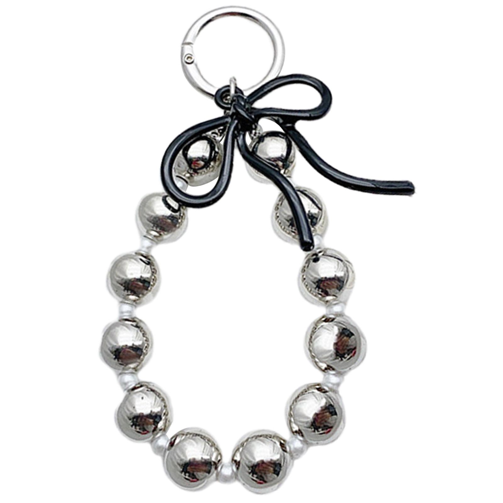 

Красочный брелок для ключей с бабочкой из бисера, уникальный и стильный брелок с бантом, стильное украшение для кошелька и камеры чёрный