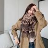 Letter plaid premium imitation cashmere scarf women's winter versatile couple scarf thickened warm fringed shawl