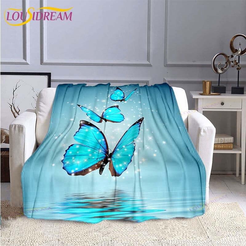 Butterfly Throw Blanket Soft Comfortable Sofa Blankets and Throws Flannel Blankets for Adults