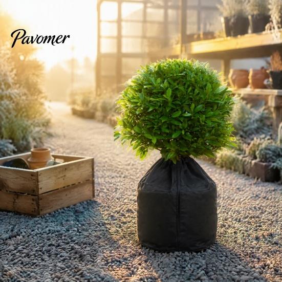 Winter Plant Protection Covers Planter Insulation Cover, Zippered Flower Pot Wrap, Cold Wind Shield for Potted Trees Bag with Drawstring Outdoor