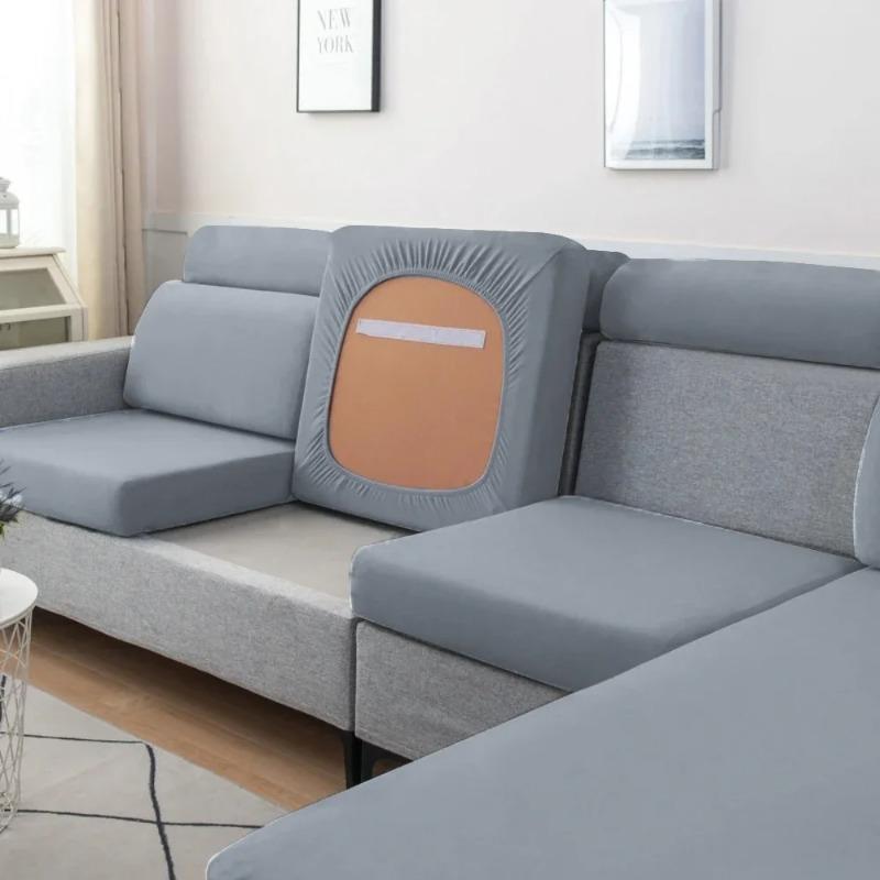 Elastischer Sofasitzkissenbezug Spandex Polyester Sofabezug für Wohnzimmer Waschbar Abnehmbar L-Form Ecksofa Schutz