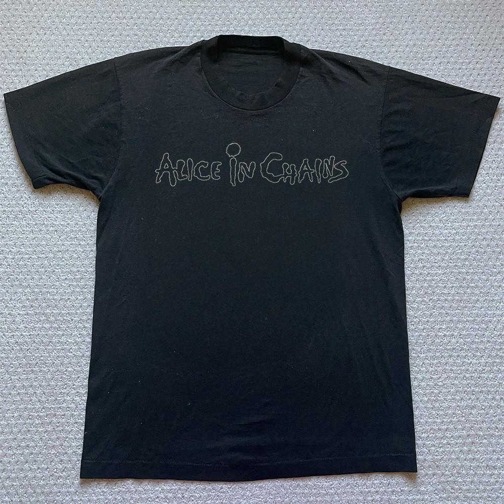 

HOT Alice In Chains Classic Logo Black Cotton Tshirt Unisex T-Shirt XXL