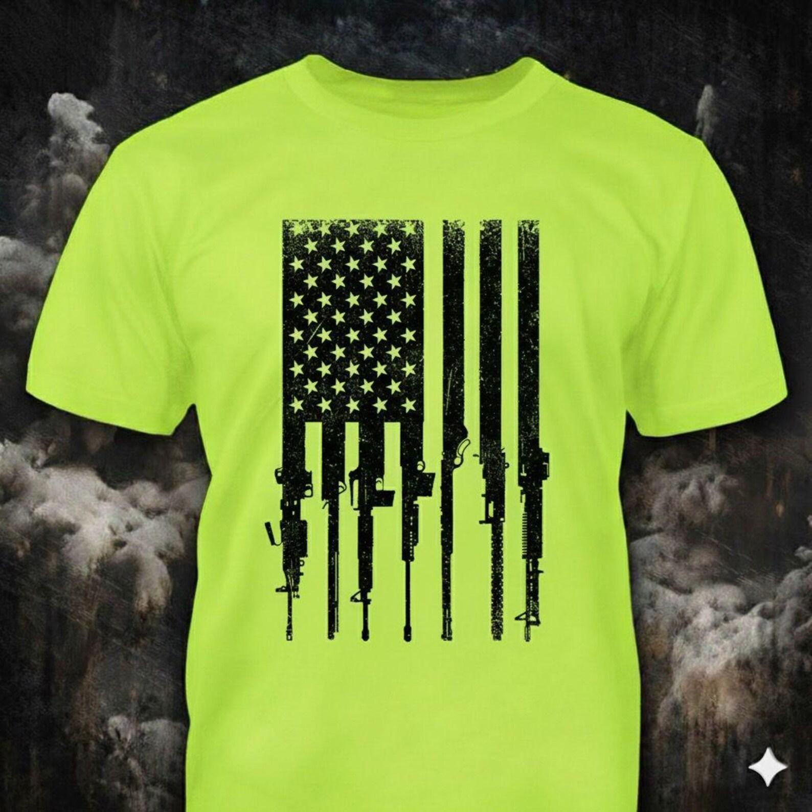 Flag With Gun Stripes - Hi Vis XL