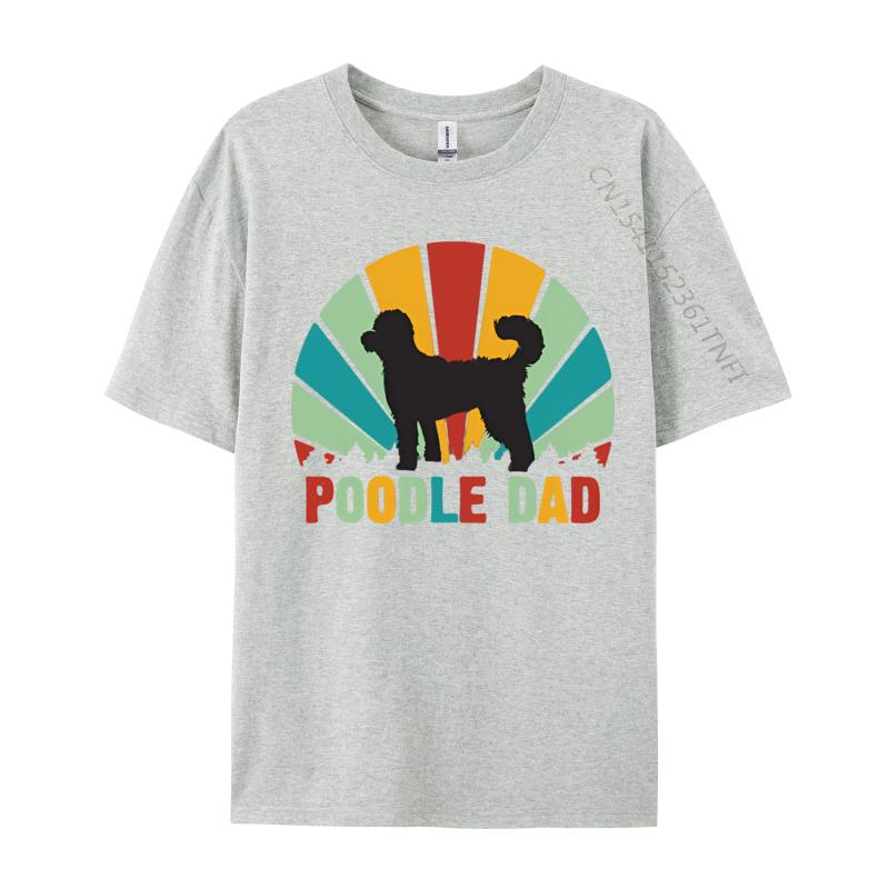 Retro Poodle Dad Funny Poodle Fathers Tshirt Print Tshirt Comfortable Breathable Casual Fashion TShirt Mens Streetwear