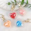 Cross Border Vibrant Valentine's Day Heart-Shaped Preserved Rose Keychain Pendant