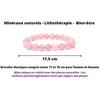 Rose Quartz Bracelet Natural Stone Lithotherapy - 8mm Beads - French Brand - Woman and Man - Minerals Stones S[n2715]