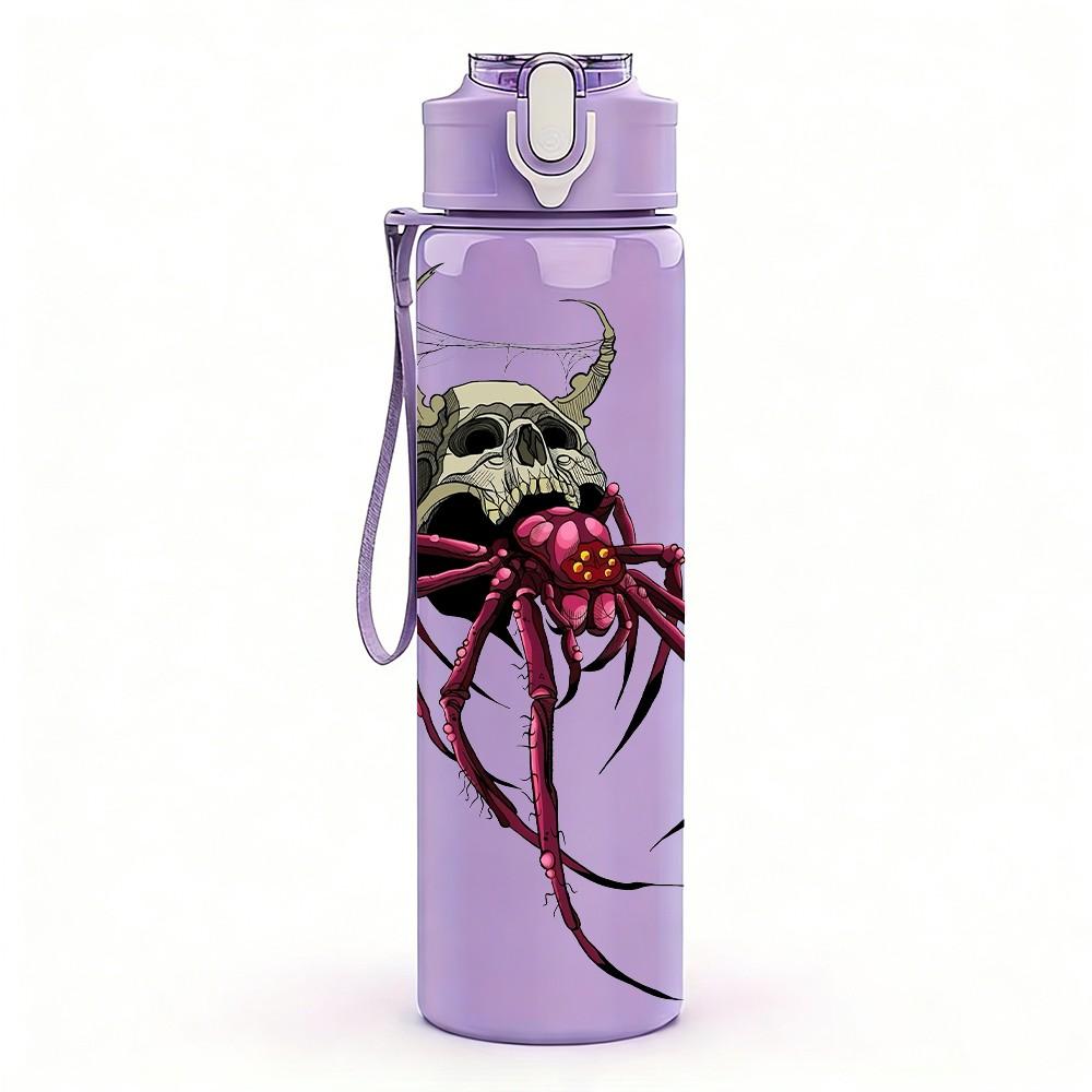 1PC Creepy Long Leg Spider 750ml Color Plastic Sports Water Bottle Leakproof Flip Straw Lid Suitable for Sports Office Home Use