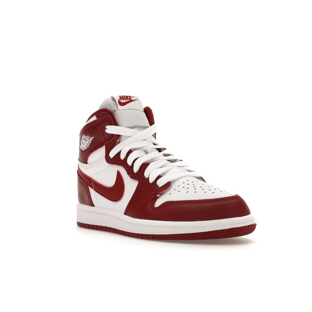 Air Jordan 1 Retro High OG PS Artisanal Red Kids Sneakers White Team-Red FD1412-160