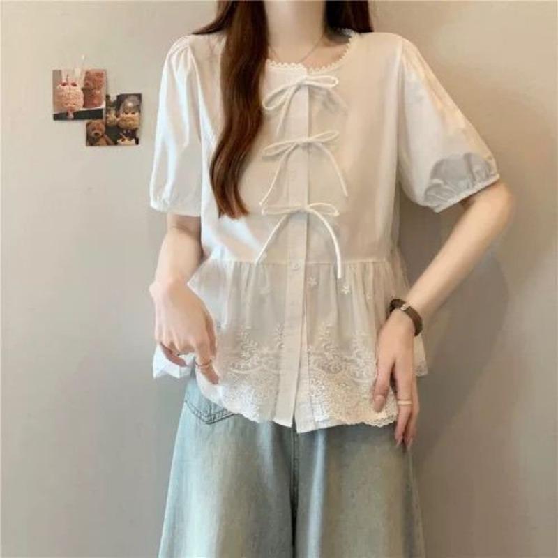 New Korean Style Summer Literary Loose Commuting Casual Temperament Versatile Doll Shirt