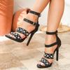 Eilyken New Summer Open Toe Zipper Woman's Sandals Fashion Stiletto High Heels Buckle Strap Party Prom Female Shoes
