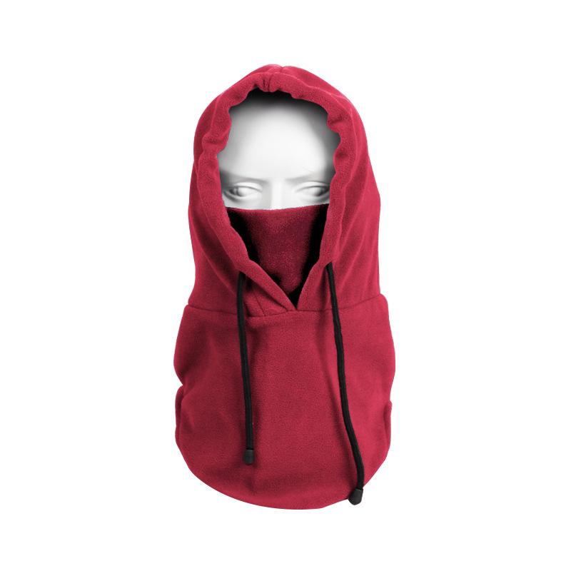 

Зимний ветрозащитный велосипедный балаклава: Теплая, толстая флисовая маска для лыж и защита лица One Size вино красного