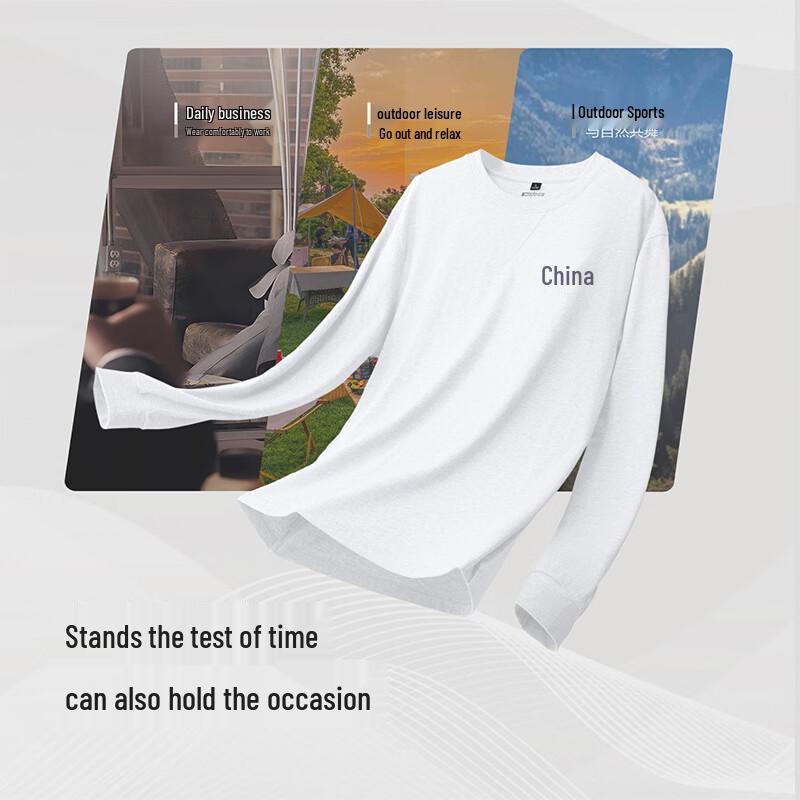Hodo Men's Pure Cotton Loose Long Sleeve T-shirt