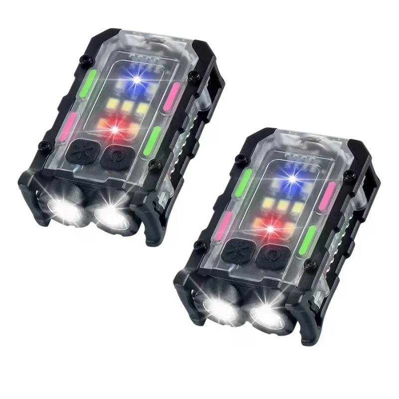 5 Adet Mini LED Anahtarlık Işığı USB Şarj Edilebilir 8 Mod Şapka Klipsli Taşınabilir El Feneri Pil Göstergeli El Feneri Mıknatıslı Yürüyüş