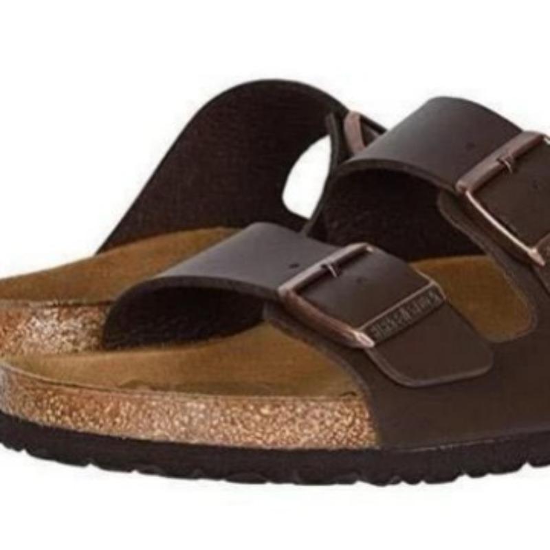 New Thick-soled Belt-buckle One-shoulder Slippers for Women, Large-sized Flat One-shoulder Shoes