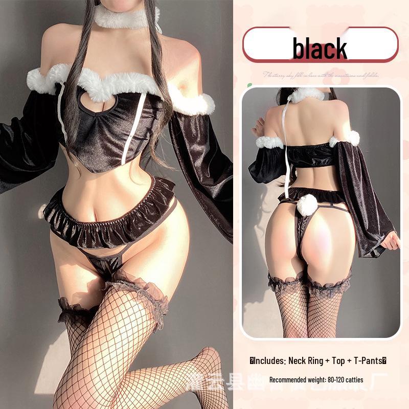 Linlinting Christmas Sexy Red Maid Lingerie Set with Quick Release