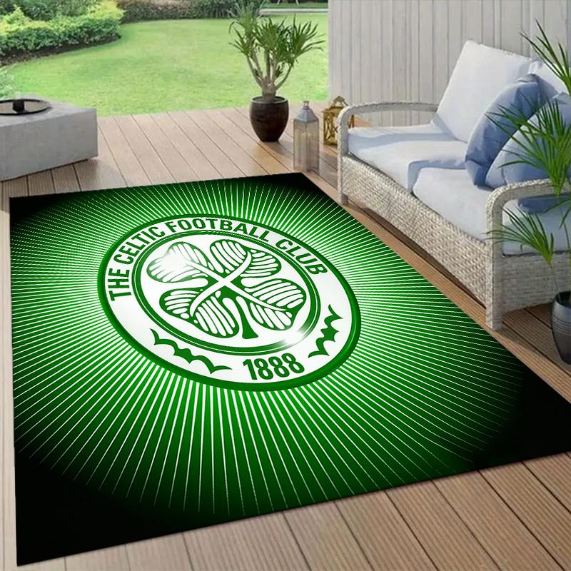 Celtic FC logo Pattern Square Carpet,Area Rug,Carpet Rug for Living Room Bedroom Sofa Playroom Decor,Non-slip Floor Mat,Holiday Birthday Gifts