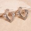 Metallic irregular geometric rhombus silver needle earrings niche high-end personalized simple earrings women