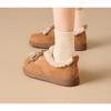 Fashion Fuzzy Warm Cotton Shoes 2025 New Autumn and Winter Lace-up Casual Retro Fleece Flats