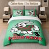 Custom Bedding Set South Sydney Rabbitohs Pattern, Print Name Text 1 Duvet Cover Plus 2 Pillowcases Home Textile