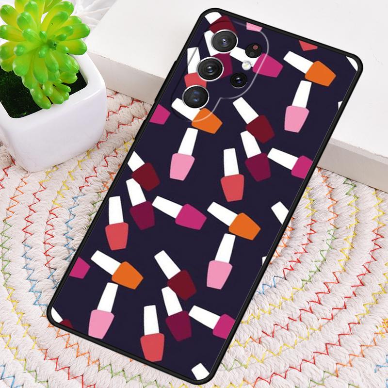Nail Polish Silicone Phone Case For Samsung Galaxy Note 10 Pro S26 S25 S24 S23 S22 S21 Plus S25Ultra Capa Cover