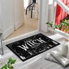 Gothic Witch Carpet Mat Mystic Symbols Skeleton Cats Ouija Board Occult Pattern Black White Rug Home Decoration Welcome Mat