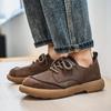 Large size leather shoes autumn new big head shoes leather surface breathable non-slip soft sole leather surface Doudou shoes